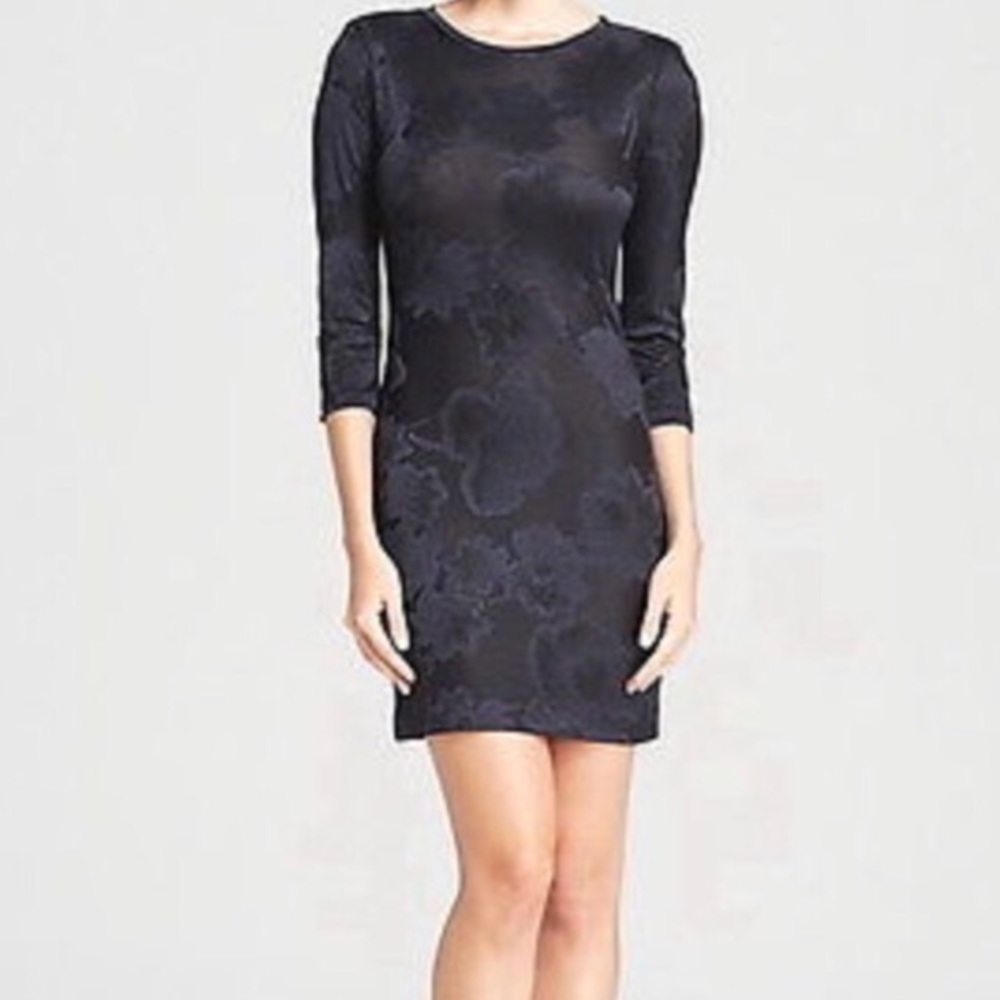 French Connection Raised Floral Navy Dress